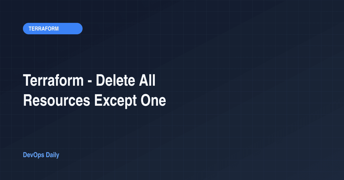 Terraform - Delete All Resources Except One