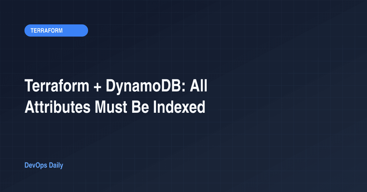 Terraform + DynamoDB: All Attributes Must Be Indexed